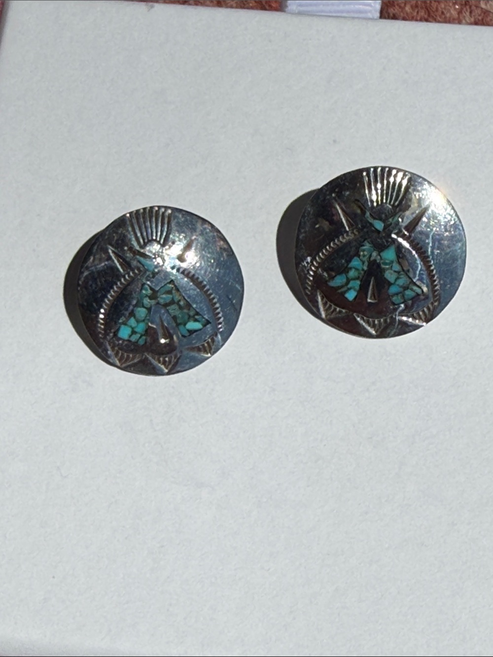 Native American Turquoise Sterling Earrings.